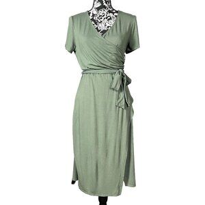 Nordstrom Rack | Midi Faux Wrap Dress in Green Dune | L